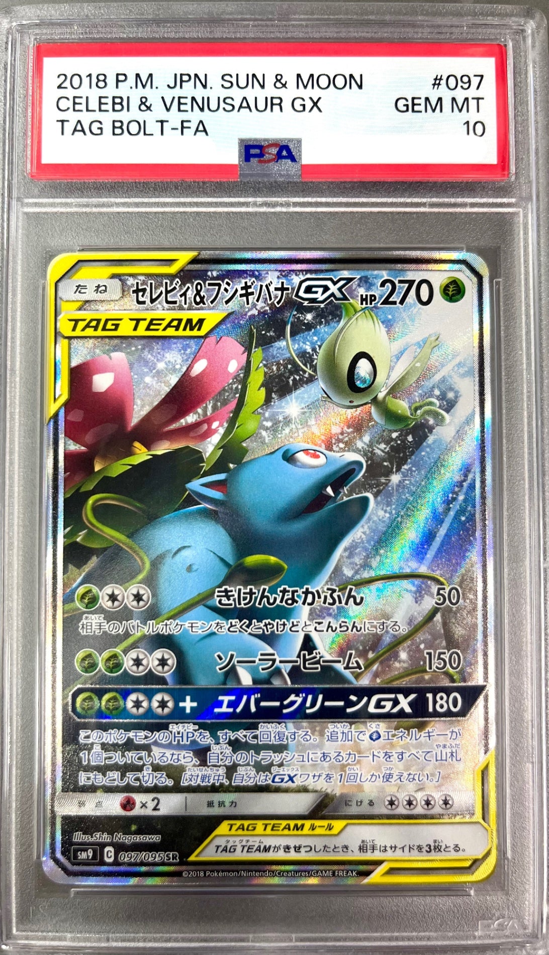 【レア】★097/095/SM9/B セレビィ&フシギバナGX 鑑定品