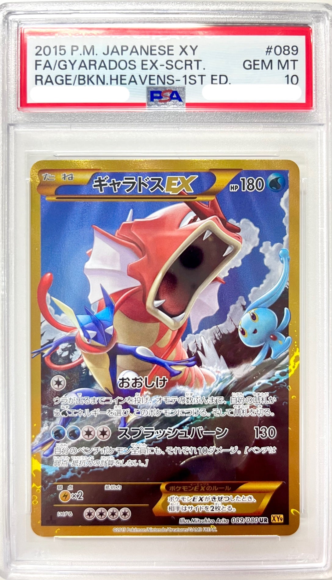 【レア】★089/080/XY9/Y/1ED 1ED)ギャラドスEX 鑑定品